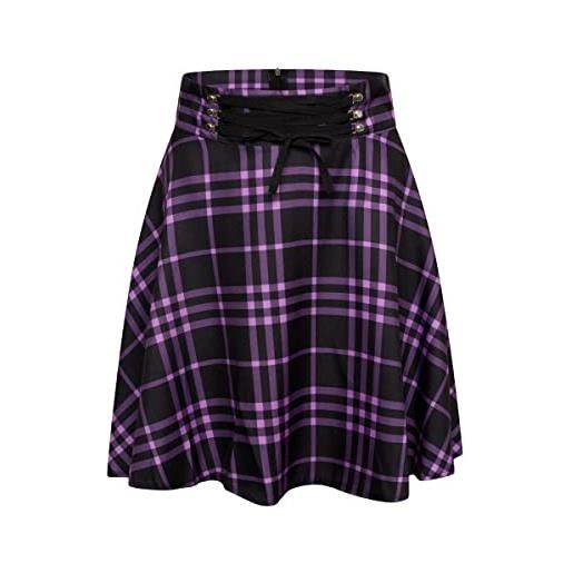 Ro Rox minigonna cora tartan donna a vita alta scozzese a quadri scozzese punk, arancione, s