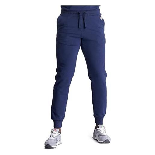LEONE - pantaloni in felpa da uomo con elastico caviglia logo piccolo basic - grey melange (04), m