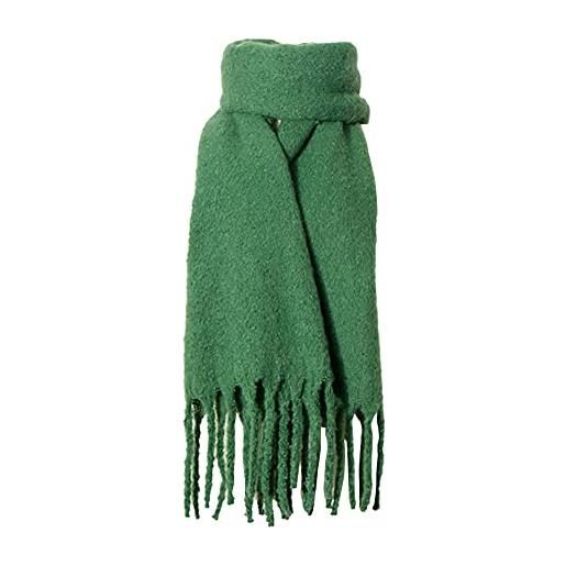 SoulQool sciarpa lunga da donna invernale scialle sciarpe tinta unita avvolge lana filatura nappa coperta lunga stola regali da donna, bianco, 78l x 20w