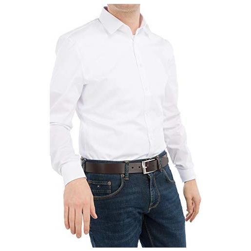 Olymp camicia da uomo n. 6, taglio super attillato, a maniche lunghe bianco 38