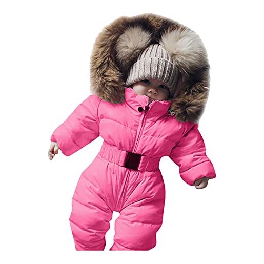 Fannyfuny tuta da sci intera bambina manica lunga fleece outfits tute da neve bambina vestito invernale bambina tuta imbottita neonata tuta da neve bambina 0-24 mesi