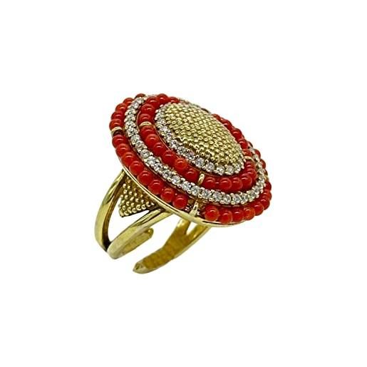 sicilia bedda - anello in corallo rosso del mediterraneo - gioielli argianali realizzati a mano (toppa)