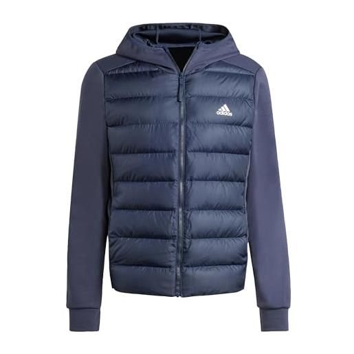 adidas essentials - piumino ibrido con cappuccio, da uomo, colore: nero, nero, xs