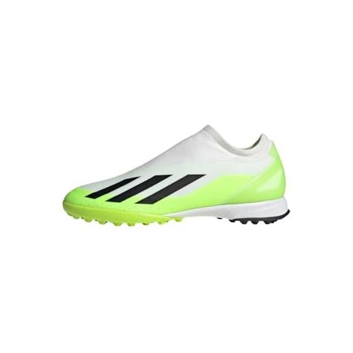 adidas unisex - adulto x crazyfast. 3 laceless turf boots, cloud white / core black / lucid lemon, 45 1/3 eu