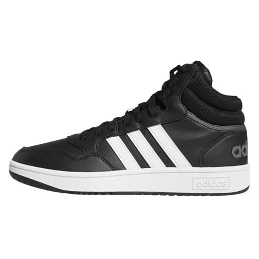 adidas hoops 3.0 mid classic vintage shoes, sneakers uomo, ftwr white legend ink vivid red, 38 eu