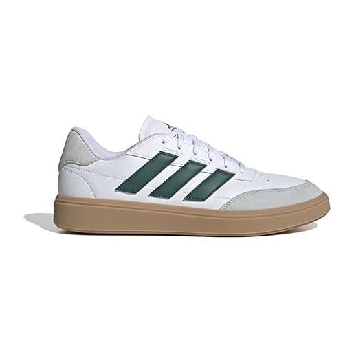 adidas courtblock shoes, scarpe da ginnastica uomo, ftwr white/collegiate green/wonder silver, 40 2/3 eu