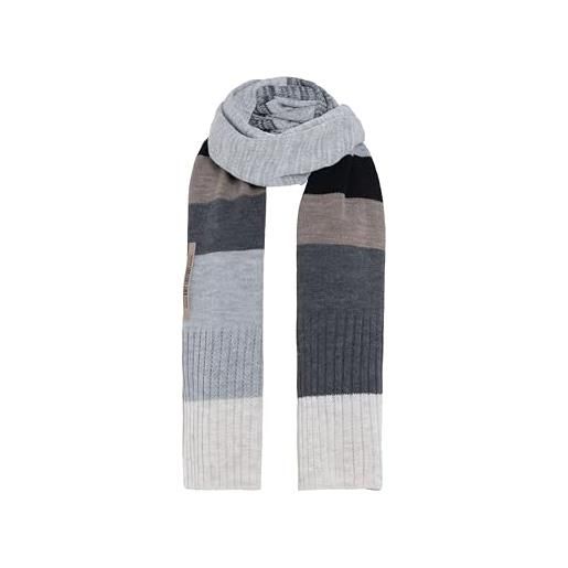 Knit factory - sciarpa dali - sciarpa lavorata a maglia per uomo e donna - comoda sciarpa con lana - alta qualità - multicolore, grigio. , 200x50 cm