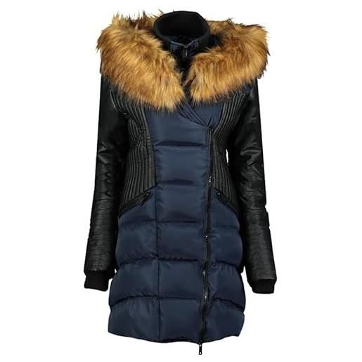 Geographical Norway ausmose lady - giacca donna imbottita calda autunno-invernale - cappotto caldo - giacche antivento a maniche lunghe e tasche - abito ideale (blu marino m)
