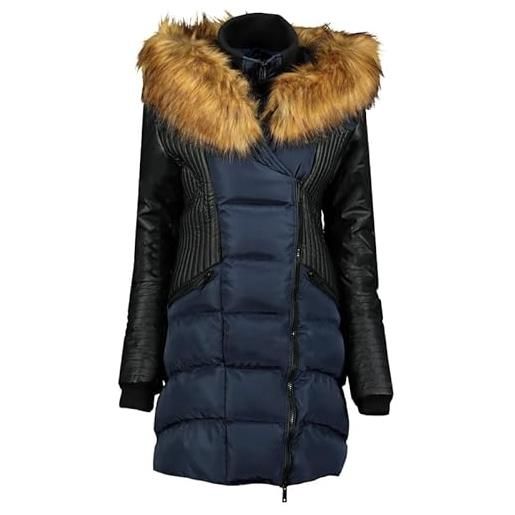 Geographical Norway ausmose lady - giacca donna imbottita calda autunno-invernale - cappotto caldo - giacche antivento a maniche lunghe e tasche - abito ideale (nero xl)