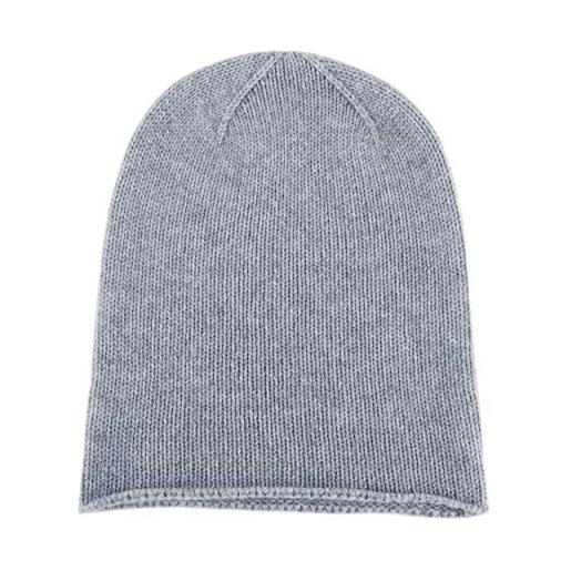 Love Cashmere berretto donna in cashmere al 100% (womens cashmere hat) - grigio chiaro - realizzato a mano ad in scozia