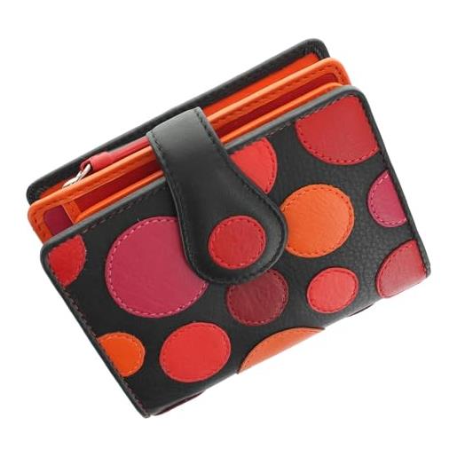 VISCONTI borsetta da donna in pelle con chiusura a fissaggio collezione polka blocco rfid p3 very berry