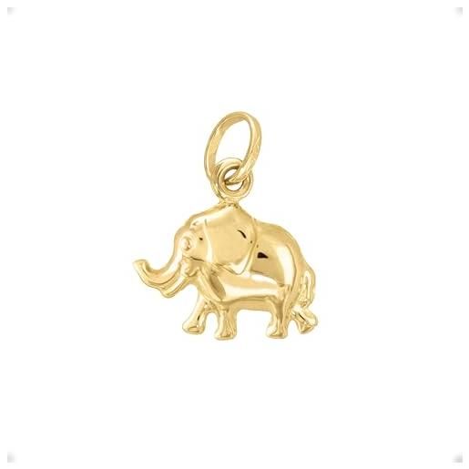 forme di Lucchetta lucchetta - elefante portafortuna, ciondolo in oro giallo 18kt - 750 | ciondoli charm d'oro vero per bambina ragazza ideali per bracciali e catenine (fino 4mm)