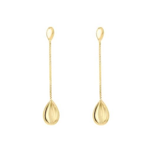 forme di Lucchetta lucchetta - orecchini goccia pendenti lunghi eleganti in oro 750-18 carati | orecchini d'oro vero per donna