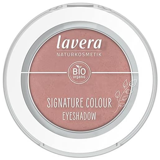 lavera signature colour eyeshadow -dusty rose 01- rosa - olio di mandorle biologico e vitamina e - vegano - opaco - colore intenso pay-off (1 pz. )