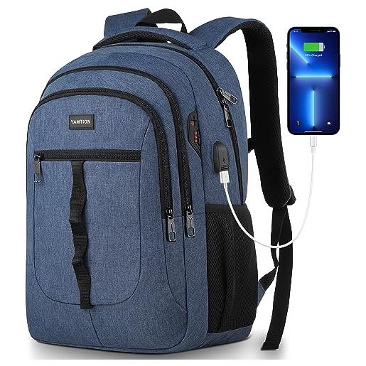 Zaino Uomo Multifunzione Con Porta USB E Tasca Per PC 15.6'' – Ideale Per Scuola, Viaggi E Lavoro