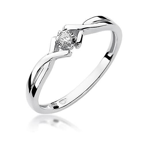 MARKO anello di fidanzamento oro classico bianco con diamanti da 0,04 carati | 14 carati oro (585) | anello d'oro da donna | anello per donne #15