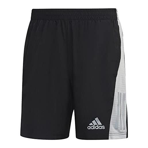 adidas own the run pantaloncini, black/white/reflective silver, s