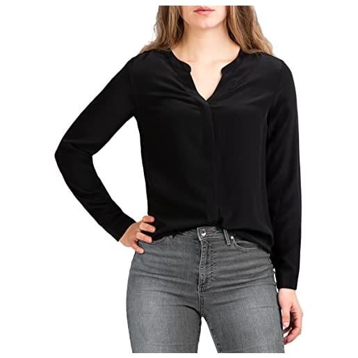 Posh Gear donna blusa de seta nobicetta 100% seta, rosso scuro, l