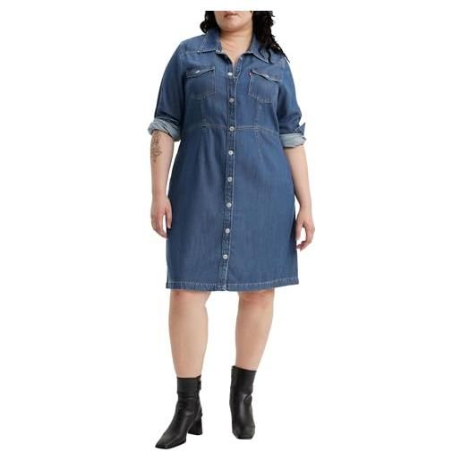 Levi's plus size otto western dresses, square deal, 1xl donna