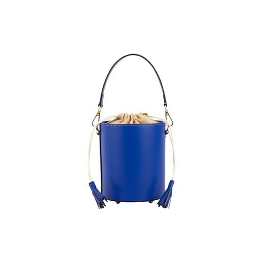 isha borsa da donna in pelle, blu, blu