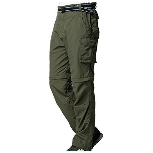 Jessie Kidden - pantaloni cargo da uomo, convertibili, ad asciugatura rapida, leggeri, con cerniera, per pesca, viaggi, safari 1 #army green 34 w