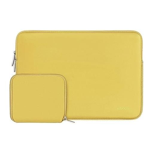 MOSISO laptop sleeve compatibile con mac. Book air 13 m2 a2681 m1 a2337 a2179 a1932 2018-2023/pro 13 m2 m1 a2338 a2251 a2289 a2159 a1989 a1706, neoprene borsa custodia con piccolo case, giallo