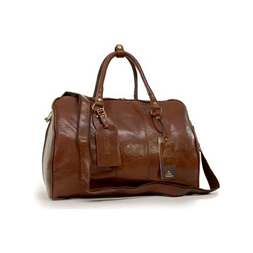 Ashwood - vera pelle vintage - borsone da viaggio/bagaglio a mano/borse da palestra/sportive/weekend - tracolla regolabile e rimovibile - harry - castagna marrone