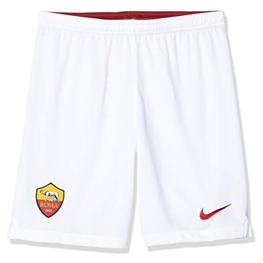 Nike roma breathe stadium, pantaloncino unisex bambini, white/(team crimson) (no sponsor), 10