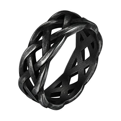 Richsteel anello nodo celtico per donna uomo unisex 7mm anello per dito misura it #14-32 anello per l'eternità anello infinito in acciaio inossidabile antiallergico