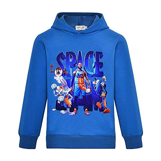 CKCKTZ felpa con cappuccio a maniche lunghe per ragazzi space-jam, blu, 4-5 anni