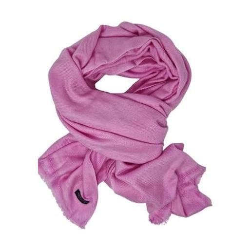 ISMA HANDMADE sciarpa da donna in lana di cashmere, tinta unita, naturale, lunga, calda, calda e lunga, dal nepal, rosa, 200 x 70 cm