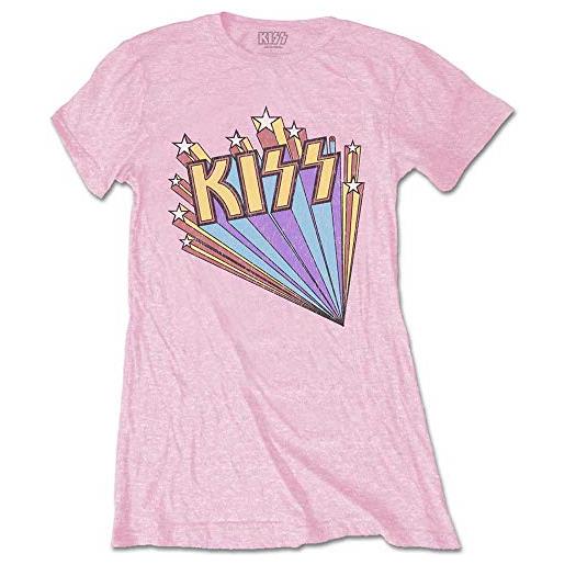 KISS stars t-shirt, rosa (pink pink), 40 (taglia produttore: small) donna
