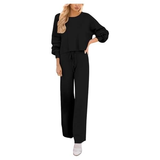 MGSFGlk pigiama pile donna caldo morbido in pile pigiama donna invernale a maniche lunghe elegante maglia e pantalone lungo in casa sleepwear cotone due pezzi set di pigiami taglie forti tuta