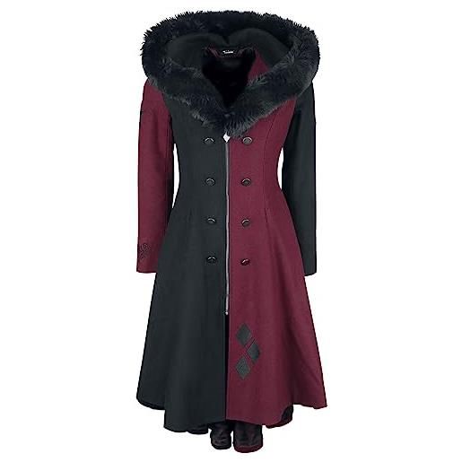 Batman harley quinn donna cappotto invernale rosso/nero s 80% poliestere, 17% poliacrilico, 3% lana