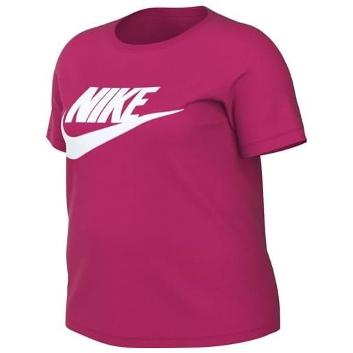 Nike w nsw tee essntl icn ftra maglietta a maniche corte, fireberry/white, s donna