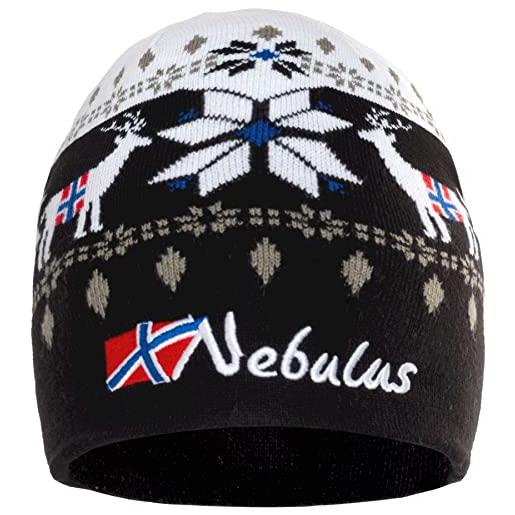 Nebulus berretto unisex infinity, caldo, morbido berretto in stile norvegese, nero , taglia unica