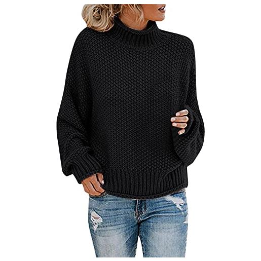 Sunnyuk maglione donna invernale scollo a v sweater lana merino maniche lunghe sweatshirt slim fit morbido oversized maglioni confortevole collo alto in pelosa maglia cotone casual pullover felpe