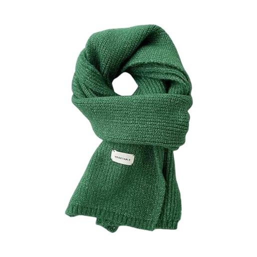 TILEZE sciarpa donne sciarpe di cashmere lady inverno thicken caldo morbido pashmina scialli wraps femminile colore puro maglia lunga sciarpa-verde-18x145cm