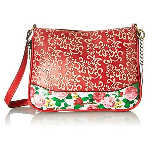 Laura Vita 4237, sling bag, pochette, fiori donna, rosso, m