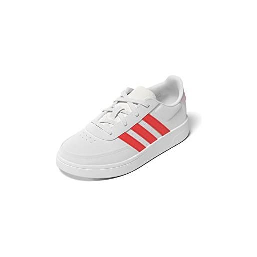 adidas breaknet lifestyle court lace, sneakers unisex - bambini e ragazzi, ftwr white bright red clear pink, 39 1/3 eu