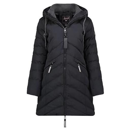Geographical Norway clarisal lady - giacca donna imbottita calda autunno-invernale - cappotto caldo - giacche antivento a maniche lunghe e tasche - abito ideale (nero s)