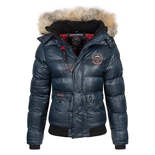 Geographical Norway bugs lady - giacca donna imbottita calda autunno-invernale - cappotto caldo - giacche antivento a maniche lunghe e tasche - abito ideale (nero xl)