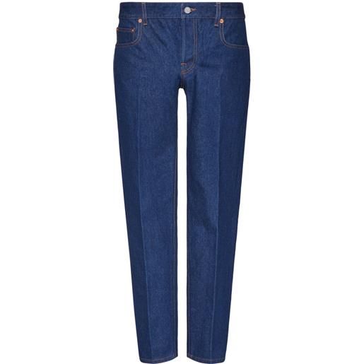 Valentino Garavani jeans affusolati con applicazione - blu