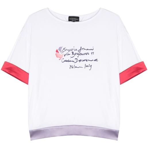 Emporio Armani t-shirt con bordo a contrasto - bianco