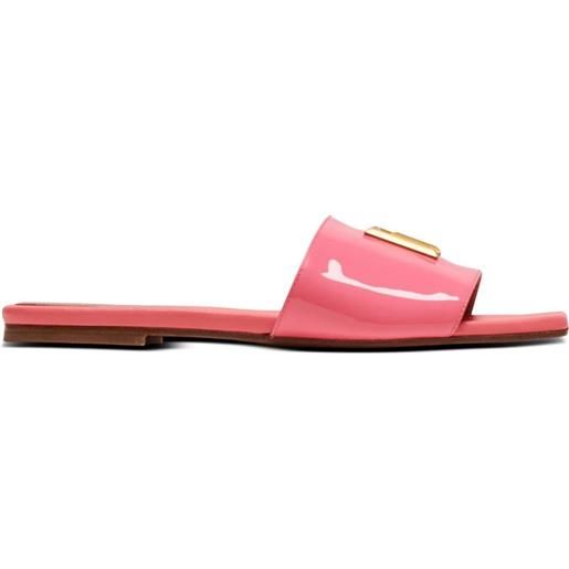 Balmain sandali slides dafne con placca logo - rosa