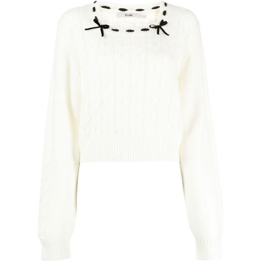 b+ab maglione con fiocco - bianco