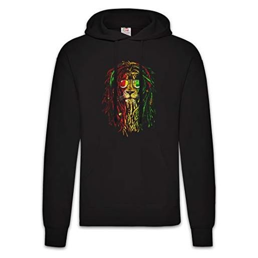 Urban Backwoods rastafari lion i hoodie felpe con cappucio sweatshirt nero taglia m