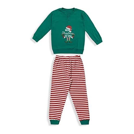 Nada Home pigiama natalizio bambino lungo bimbo elfo natale caldo cotone oronero 5777