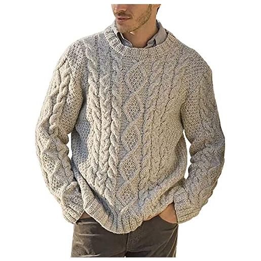 VIVICOLOR pullover a collo alto da uomo maglione lavorato a maglia a trecce maglioni moda uomo maglieria taglia m/l/xl/2xl