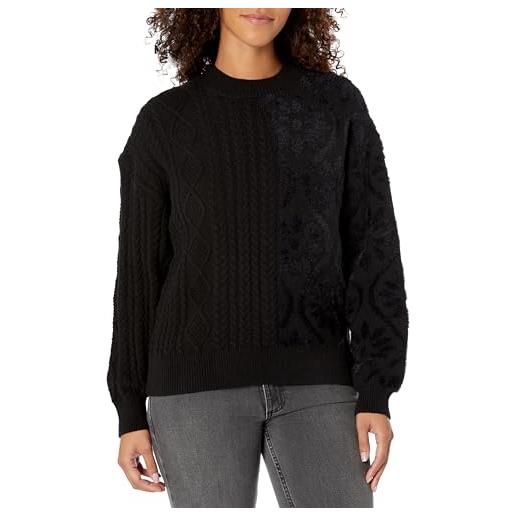 Desigual maglione shasa felpa, nero, l donna